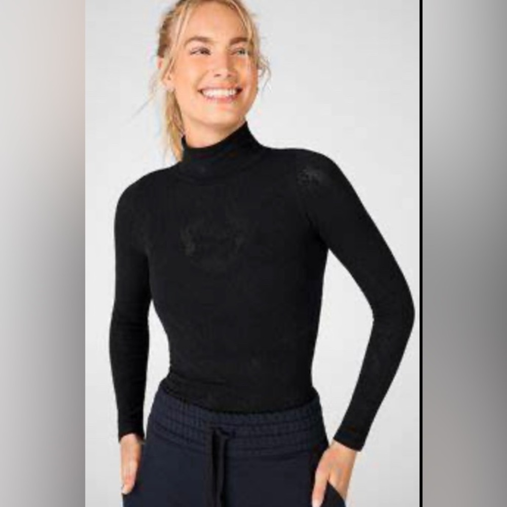 Fabletics Sheer Lace Effect Turtleneck
